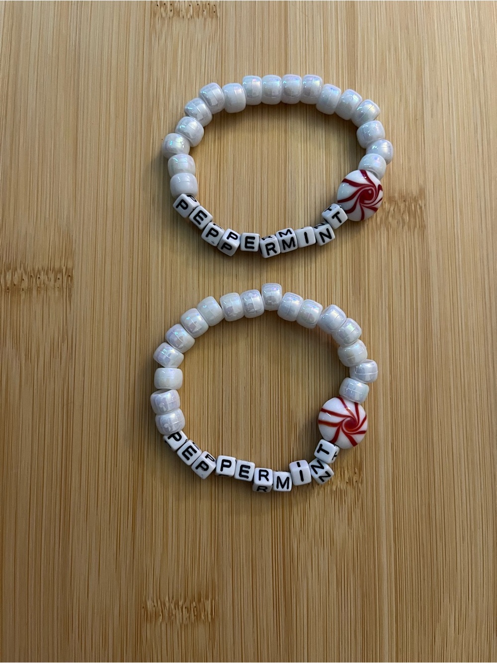 PEPPERMINT White Pony Beaded Bracelet